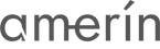 A gray logo on a white background reading 'amerin'